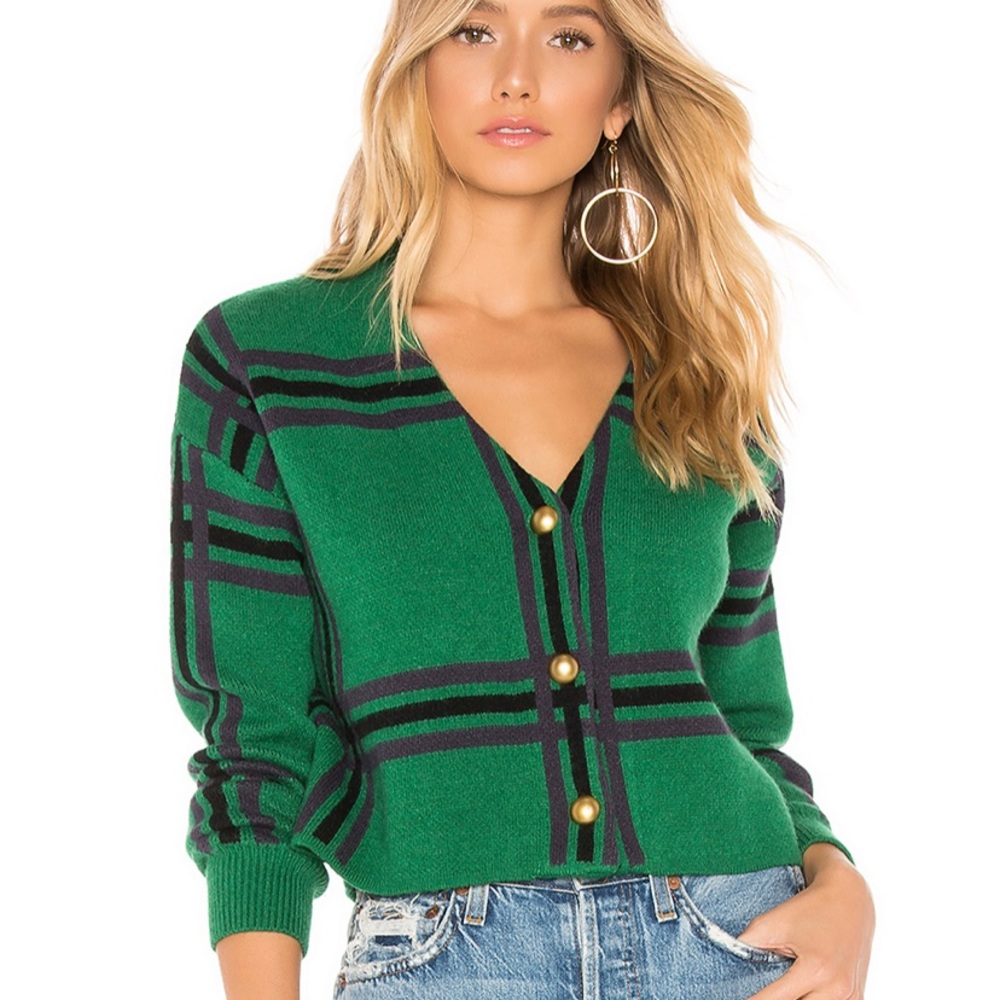 Tularosa Emerald Checkered Cardigan